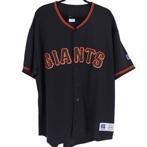 San Francisco Giants Russell Athletic MLB Baseball Jersey Mens 2XL Black Orange